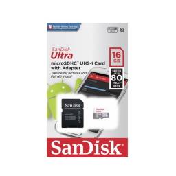 Memoria Micro Sd 16 Gb Sandisk Ultra 80 Mb/s