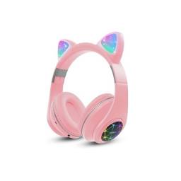Auricular Vincha Bluetooth Ear-Cat Ledstar M2  Rosa