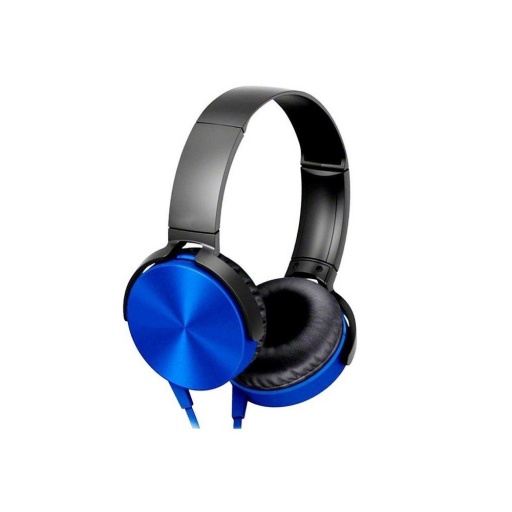Auricular Vincha Jack 3.5 Ledstar La450 Con Microfono Azul